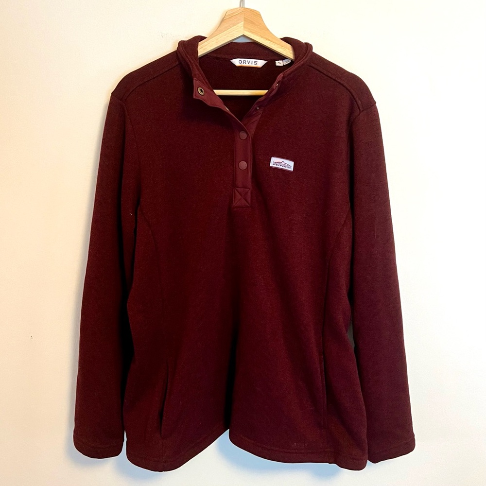 2x (Two) Orvis Quarter Snap Fleece Pullover Sweaters – XL - Picture 3 of 9